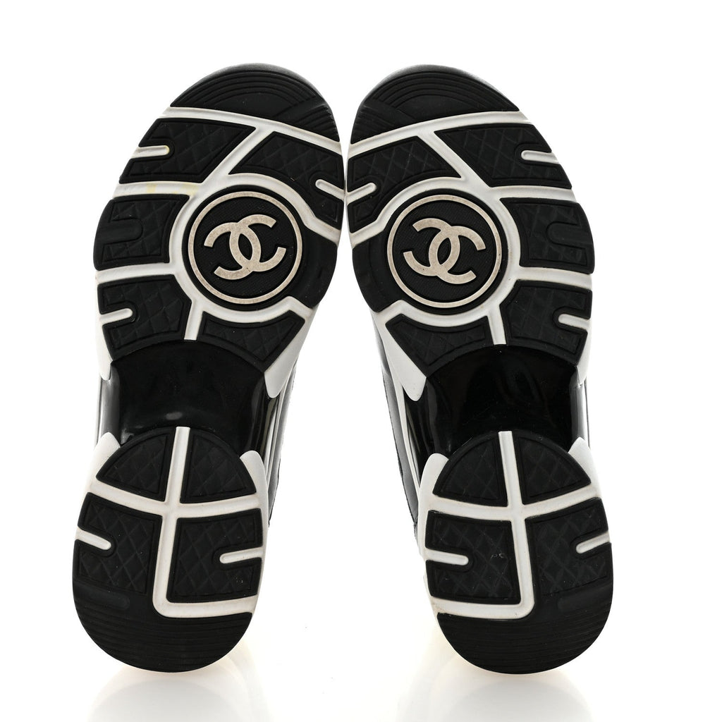 Patent Calfskin CC Sneakers  36 Navy White