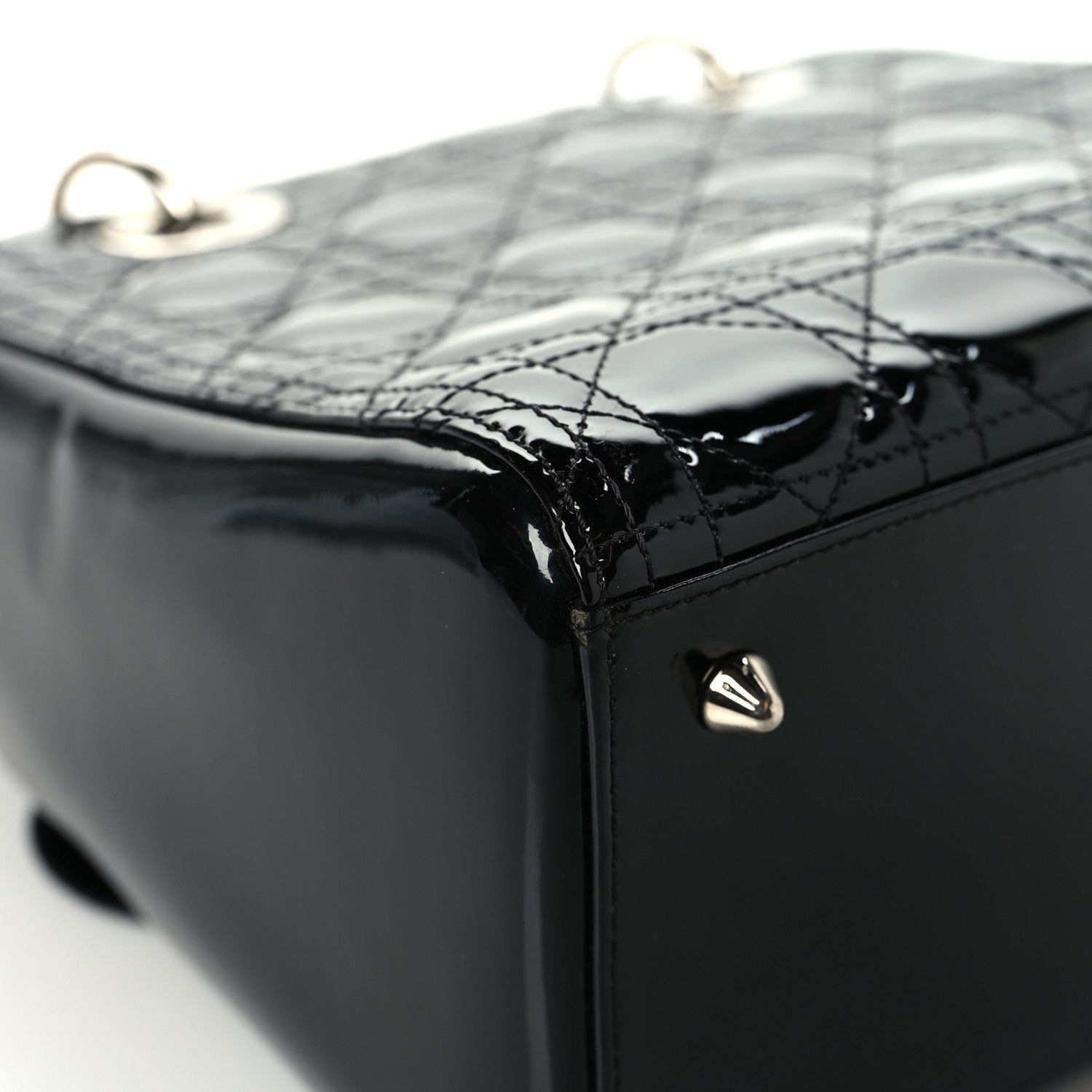 Christian Dior Patent Cannage Medium Lady Dior Black