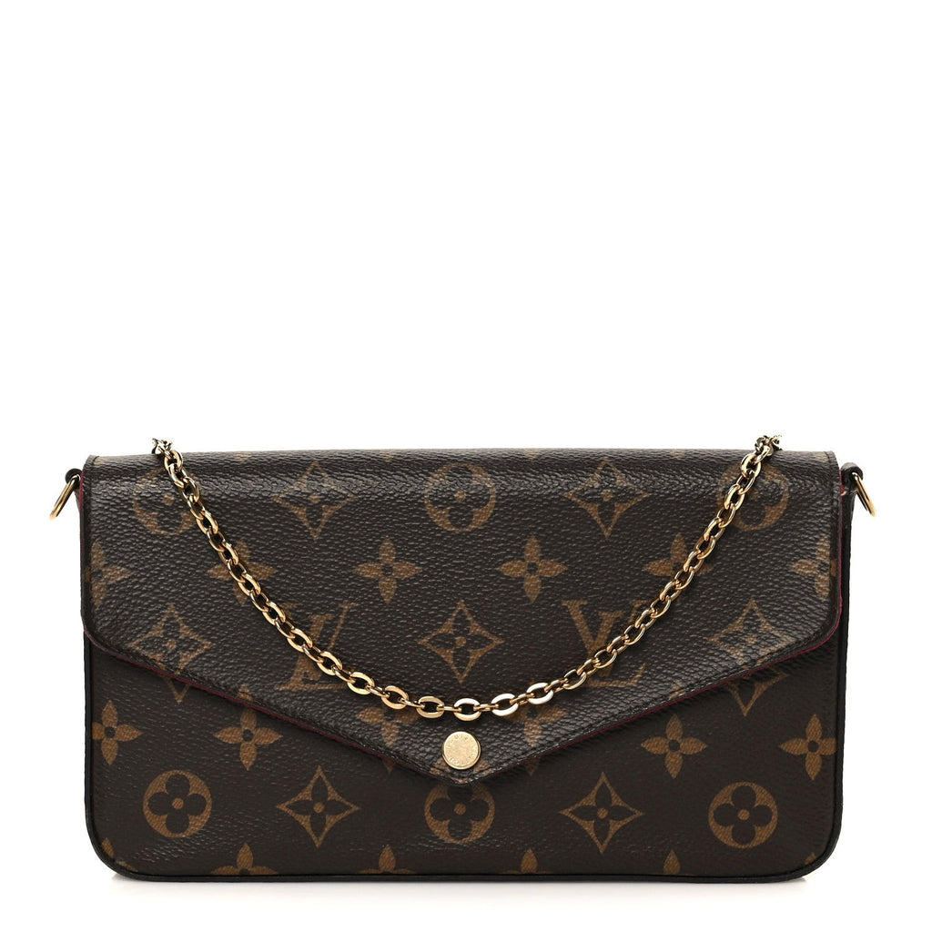 Louis Vuitton Monogram Pochette Felicie Chain Wallet Fuchsia