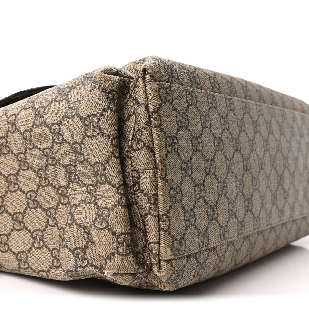 Gucci GG Plus Monogram Messenger Diaper Bag Dark Brown