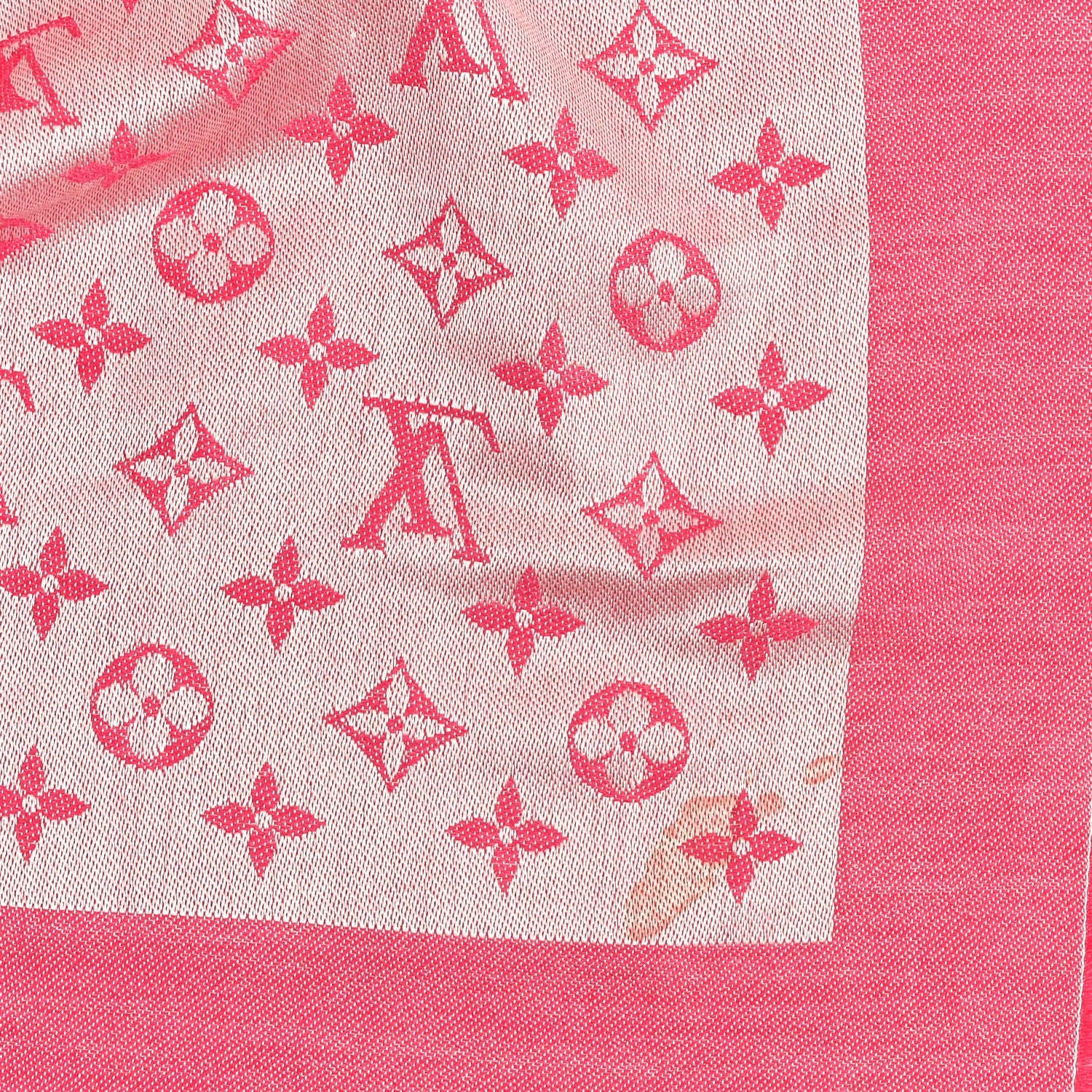 Louis Vuitton Wool Silk Monogram Denim Shawl Pivoine