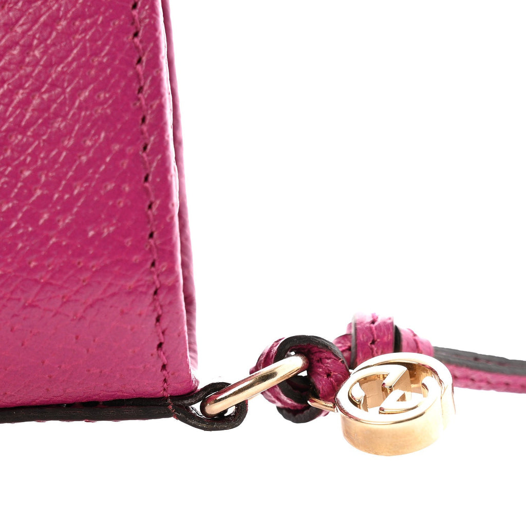 Gucci Calfskin GG Monogram Continental Wallet Beige Fuchsia