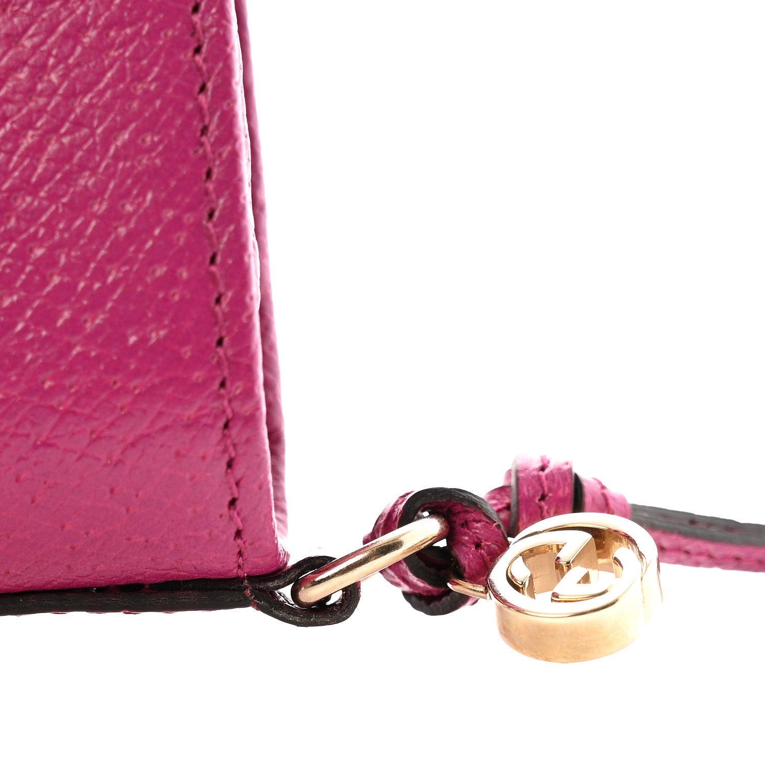 Gucci Calfskin GG Monogram Continental Wallet Beige Fuchsia