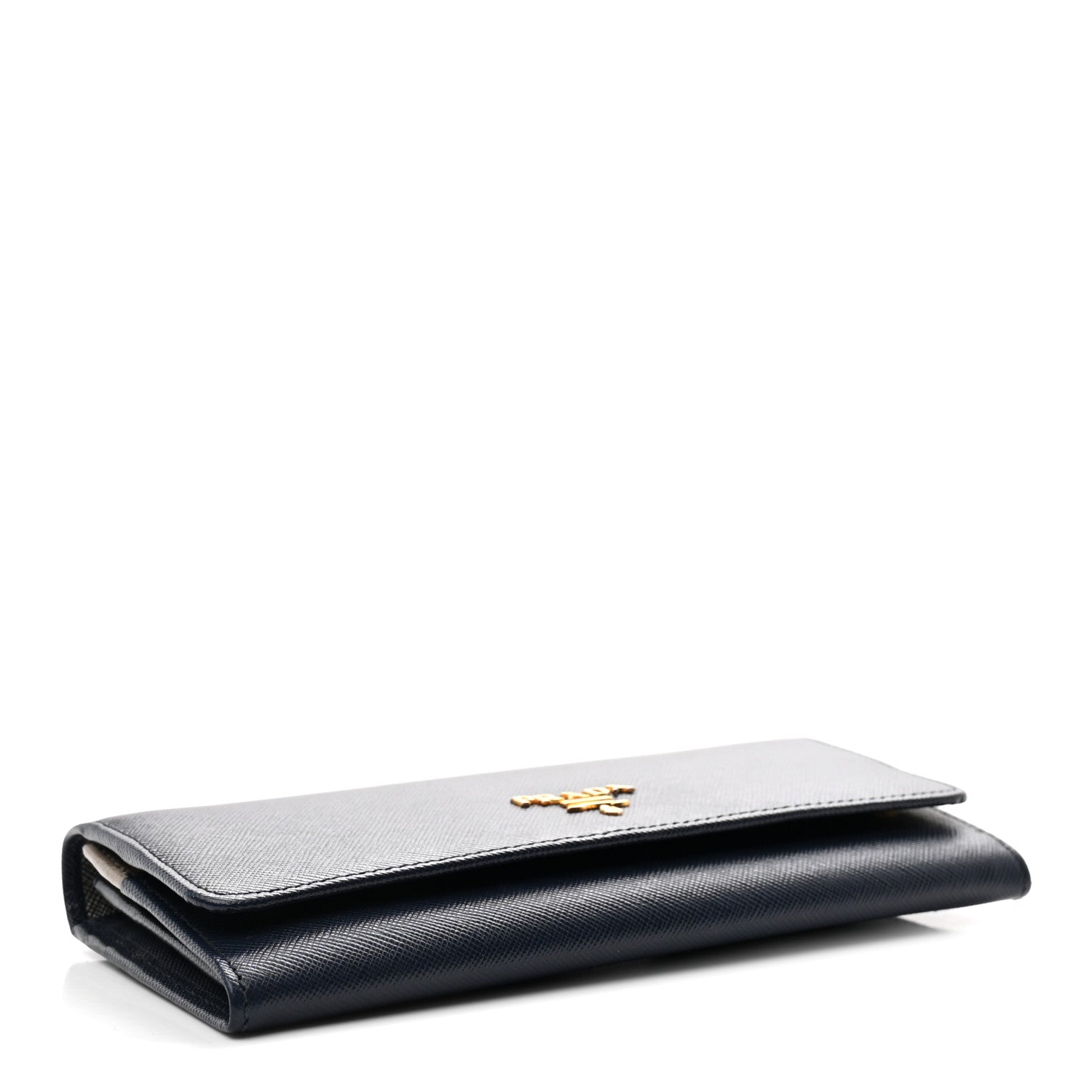 Prada Saffiano Metal Continental Flap Wallet Baltico Argento