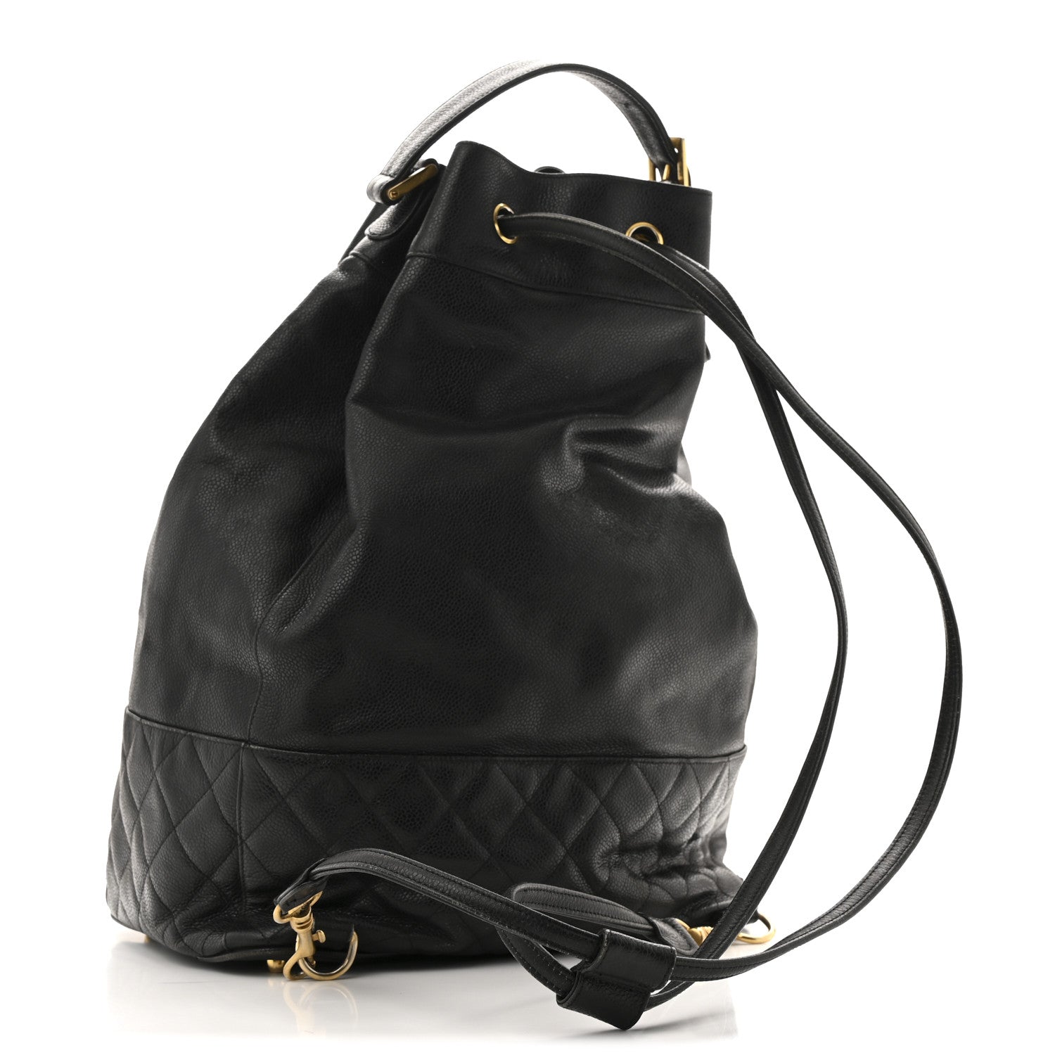 Chanel Caviar Quilted Drawstring Backpack Black
