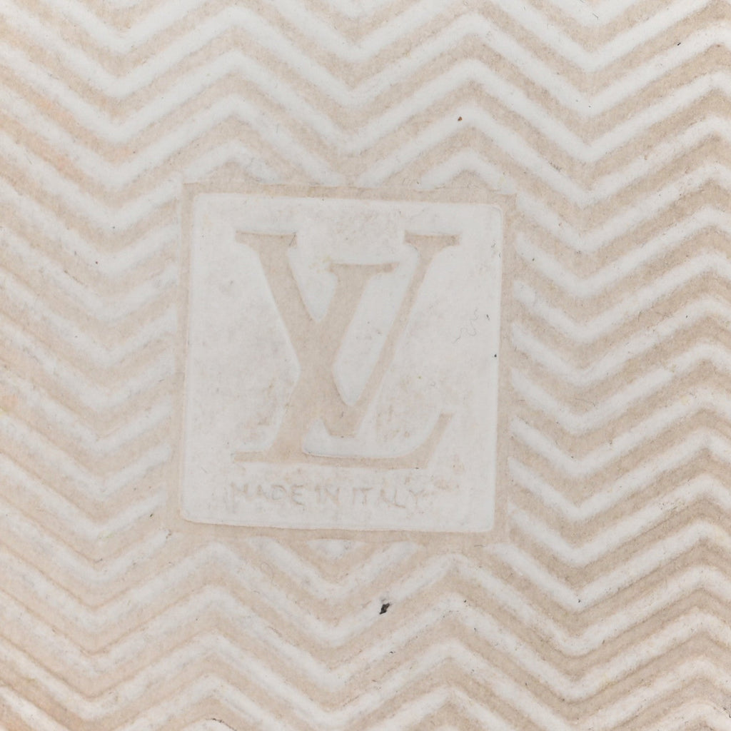 Louis Vuitton Grained Calfskin Embossed Monogram Mens Beverly Hills Sneakers 8.5 White