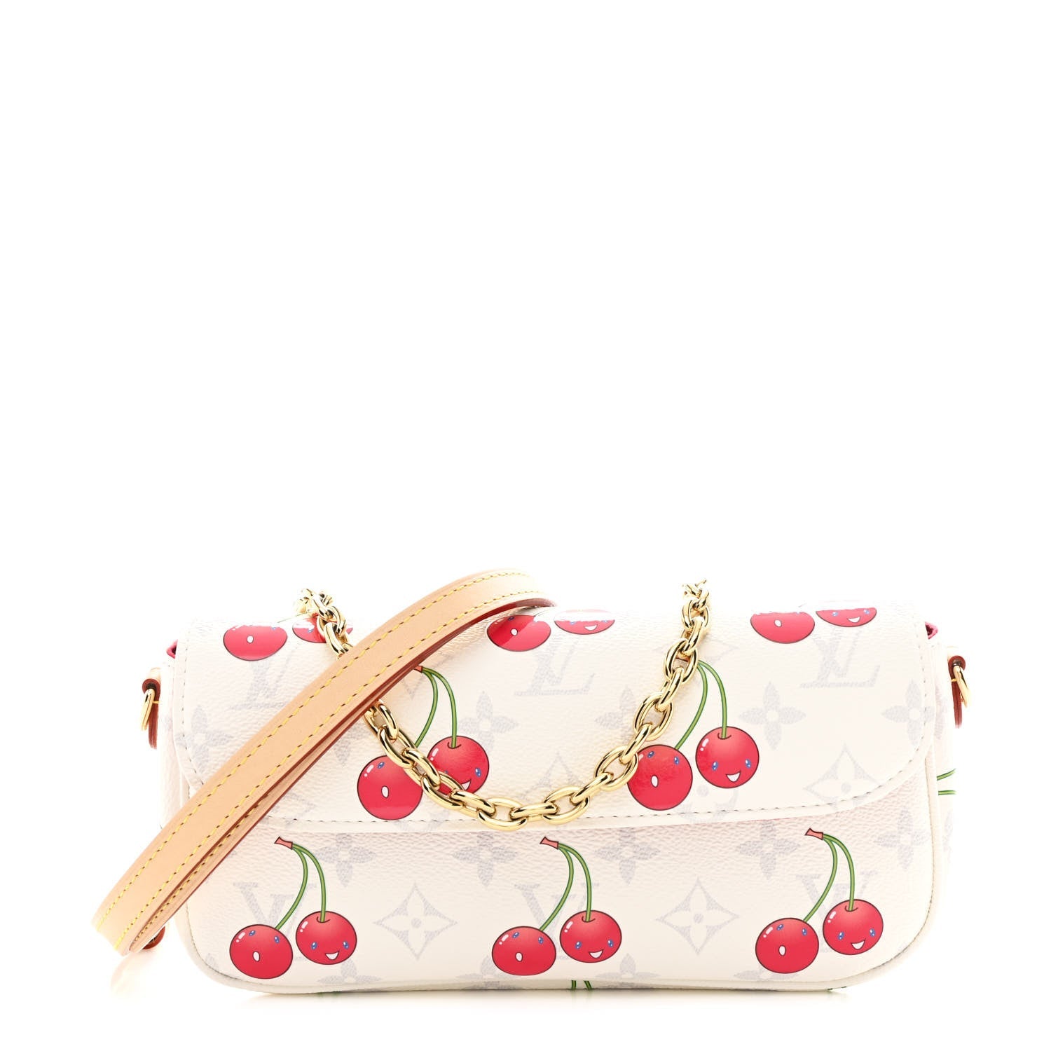 Louis Vuitton LV X TM Monogram Cerises Ivy Wallet On Chain White