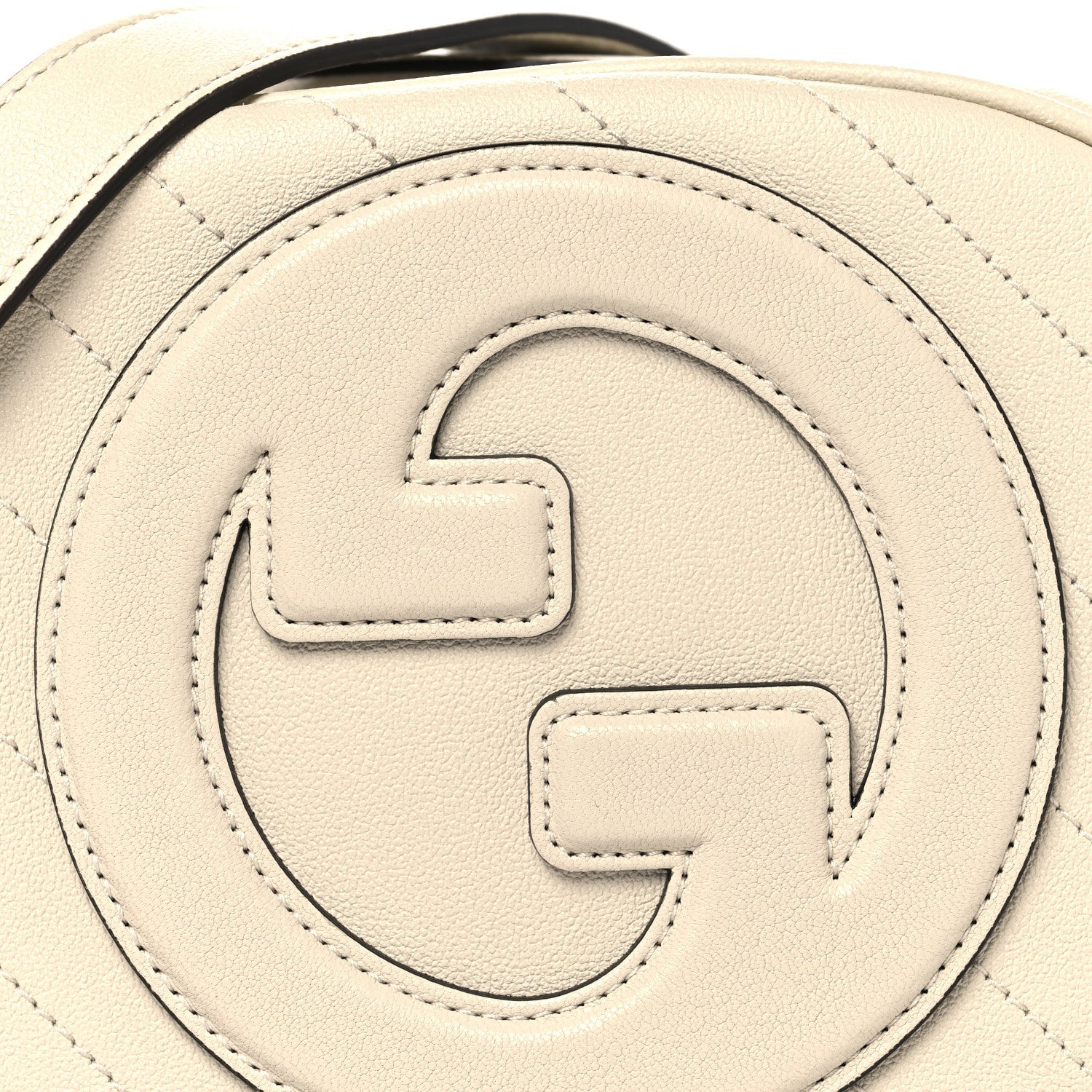 Gucci Sakai Be Green Calfskin Diagonal Stitched Mini Blondie Shoulder Bag Mystic White