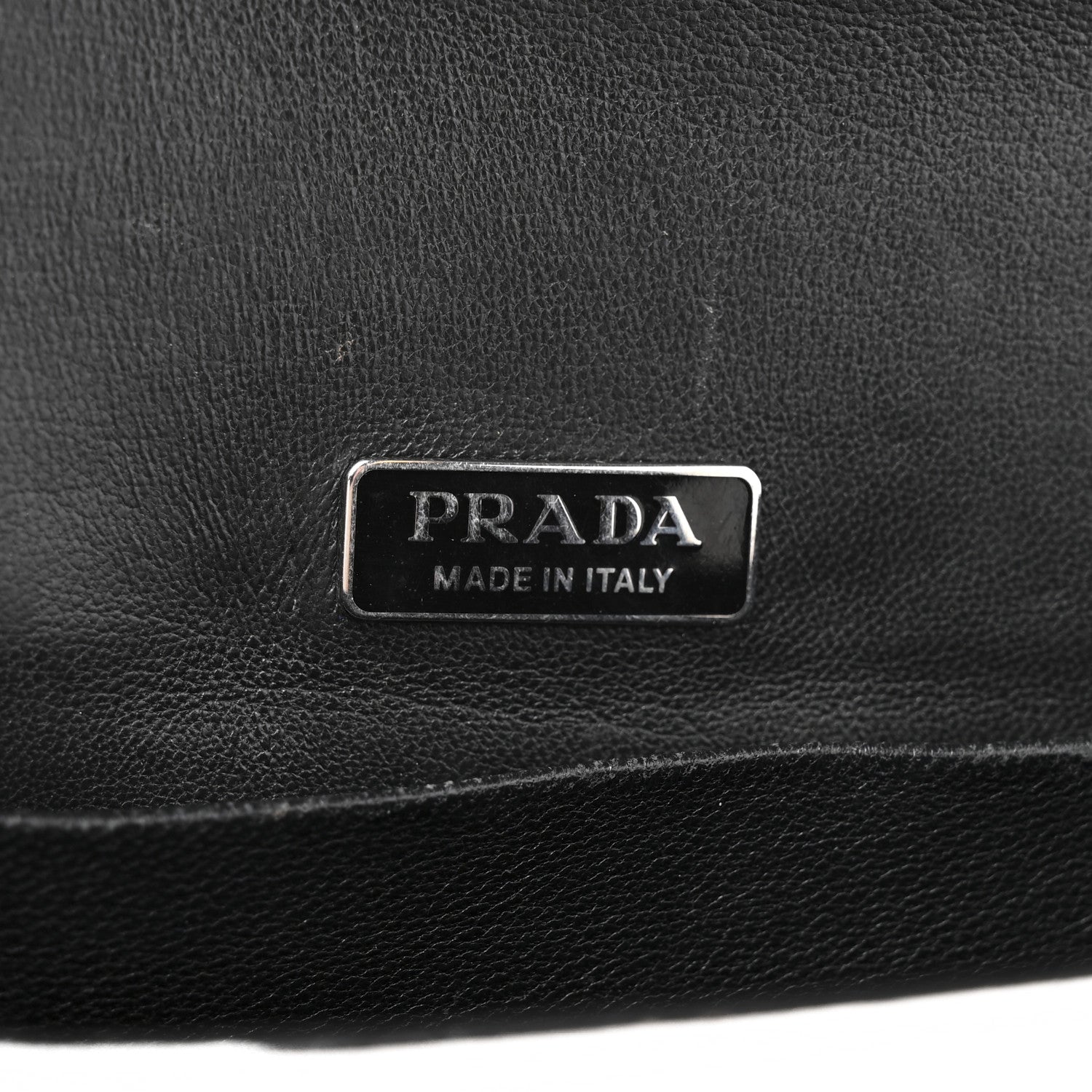 Prada Metallic Vitello Saffiano Cahier Bag Silver Black