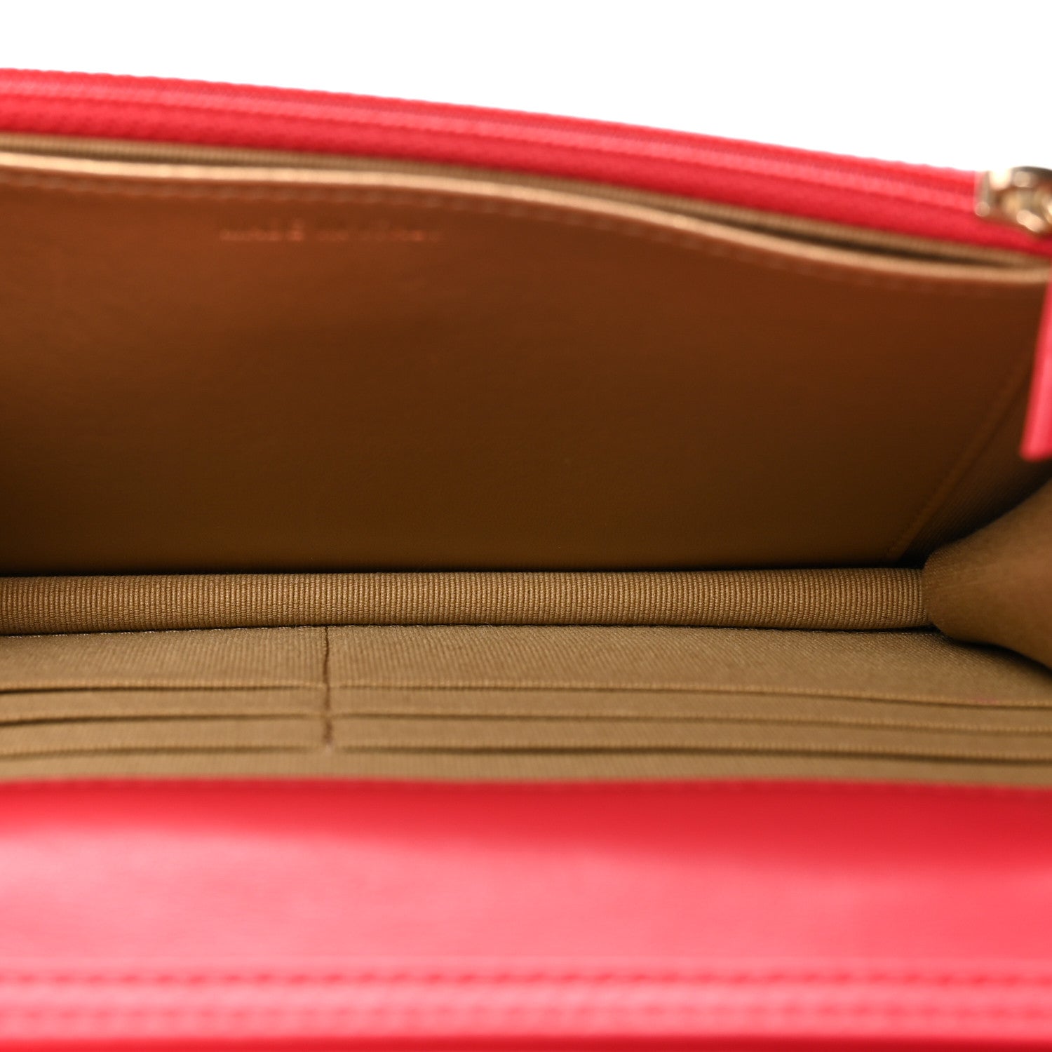 Chanel Lambskin Quilted CC Pearl Crush Wallet on Chain WOC Red