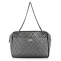 Chanel Metallic Aged Calfskin Quilted Large Reissue Camera Case Silver