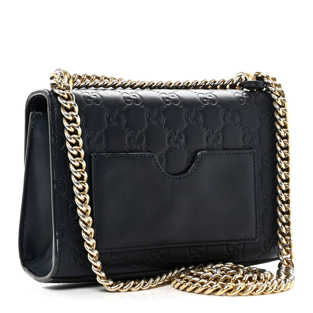 Gucci Guccissima Small Padlock Shoulder Bag Blue Agata