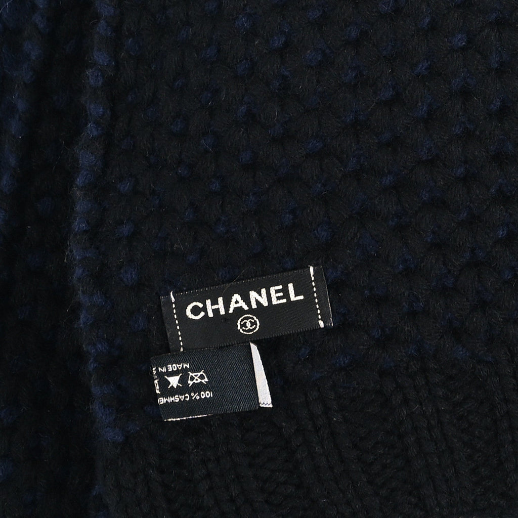 Cashmere CC Logo Shooting Star Scarf Blue Black