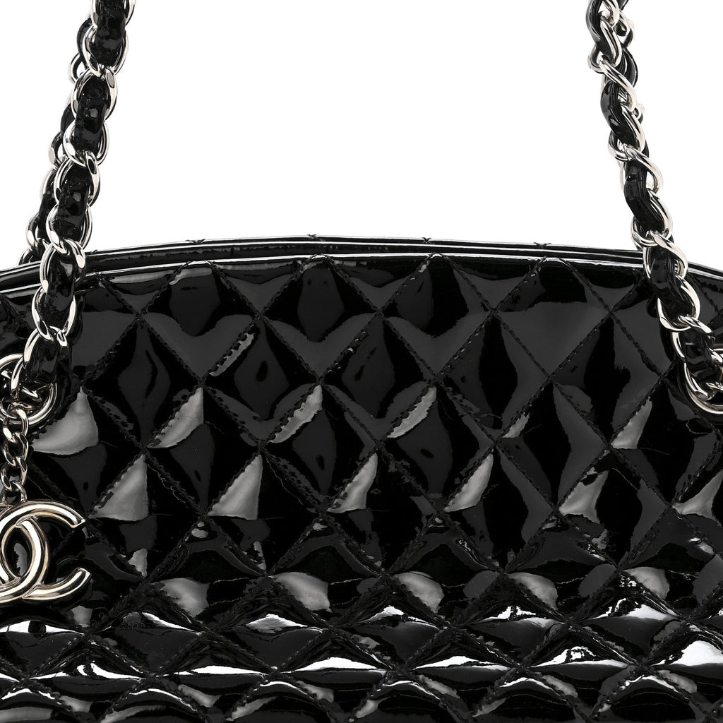 Chanel Patent Quilted Medium Just Mademoiselle Black
