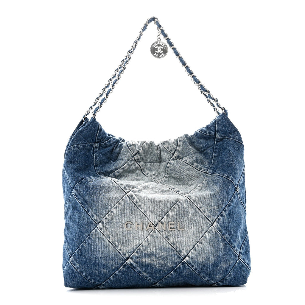 Chanel Denim Quilted Chanel 22 Blue