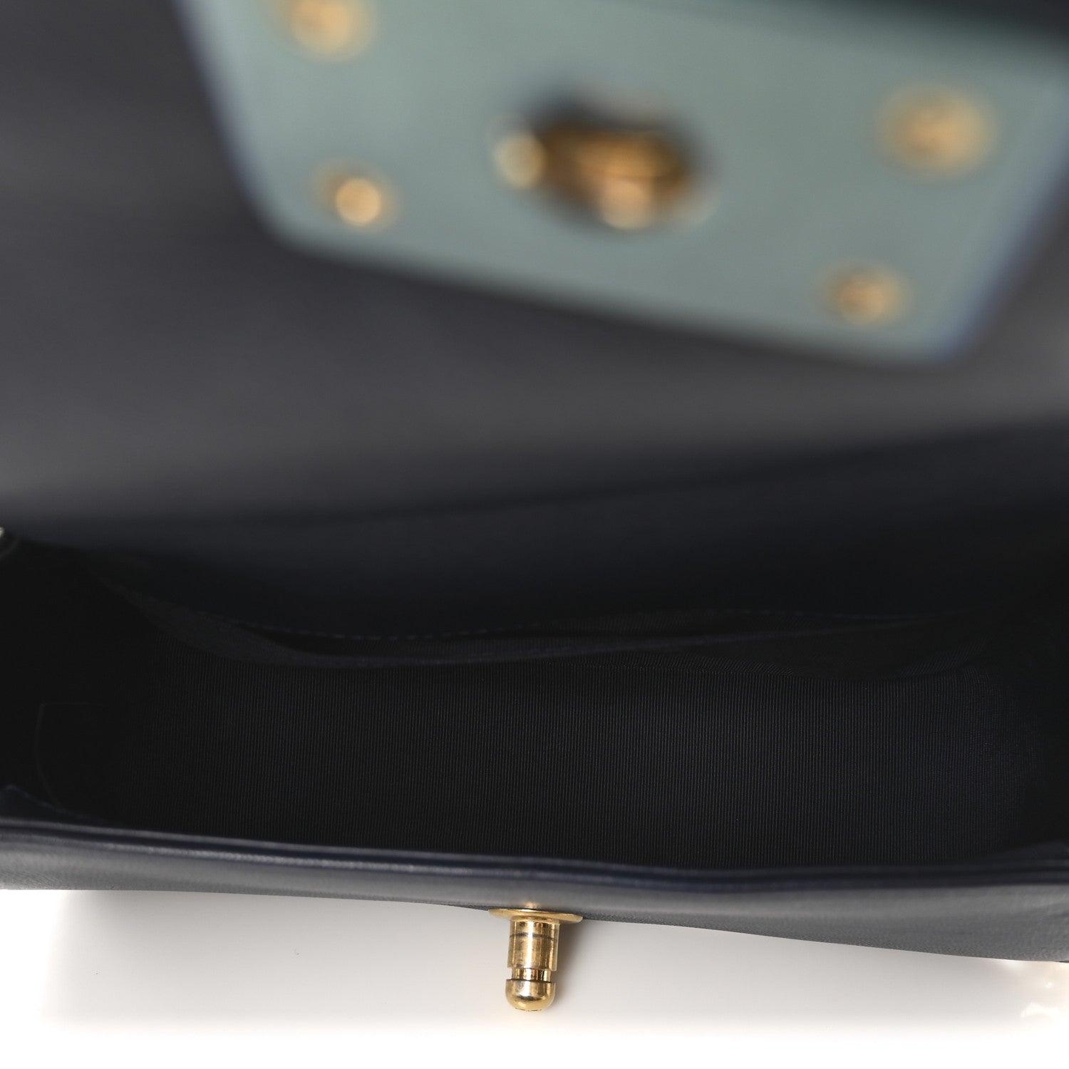 Chanel Sheepskin Braided Small Boy Reverso Flap Navy
