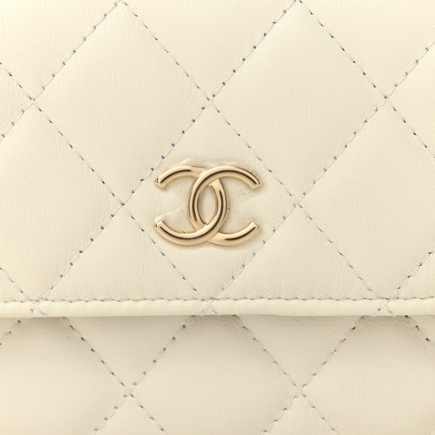 Chanel Calfskin Quilted Mini Maxi Pearls Wallet On Chain WOC White