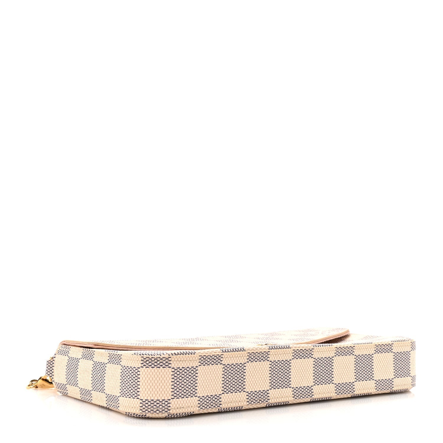 Louis Vuitton Damier Azur Pochette Felicie Chain Wallet Rose Ballerine