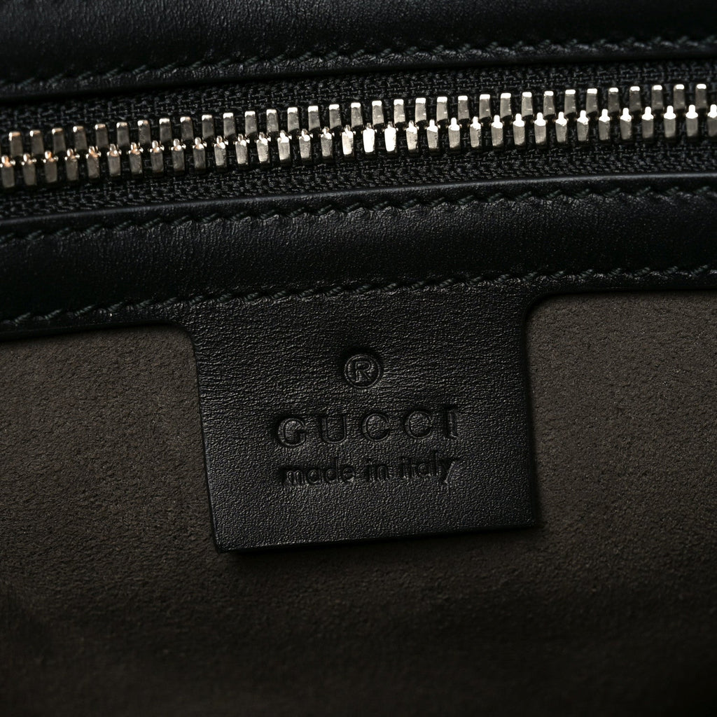 Gucci GG Supreme Monogram Selleria Calfskin Medium Duffle Beige Ebony Black