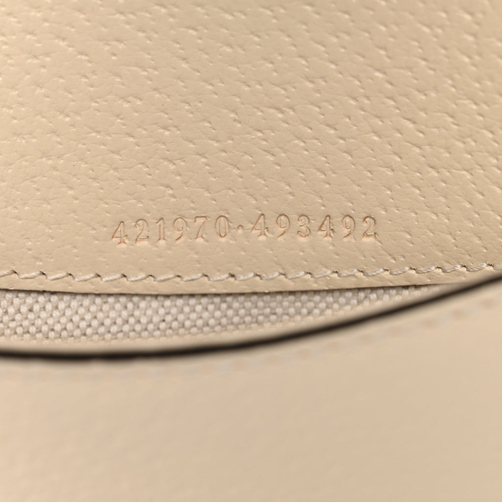 Gucci Textured Calfskin Crystal Mini Dionysus Shoulder Bag Mystic White
