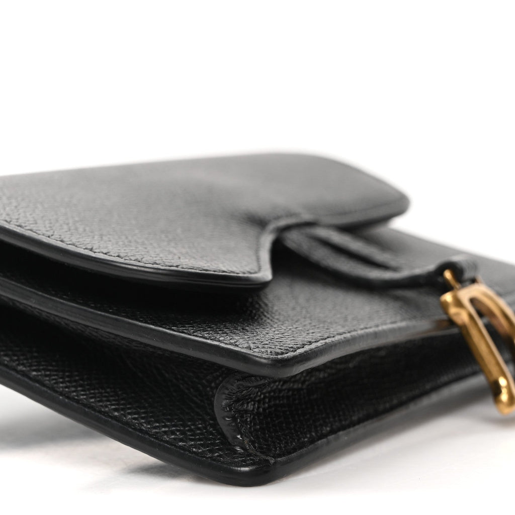 Christian Dior Grained Calfskin Saddle Belt Bag Black