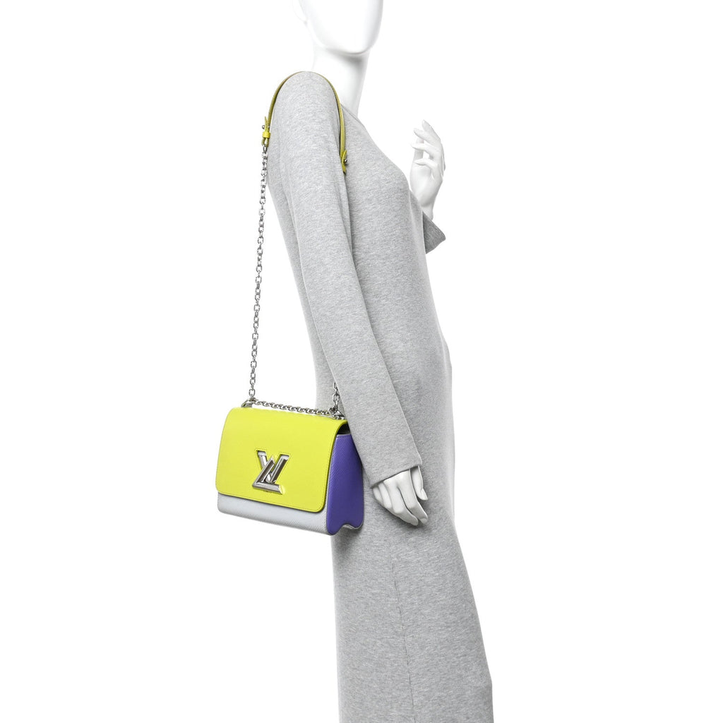Louis Vuitton Epi Twist Shoulder Bag MM Purple Yellow Grey