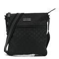 Gucci Nylon Monogram Small Flat Messenger Bag Black