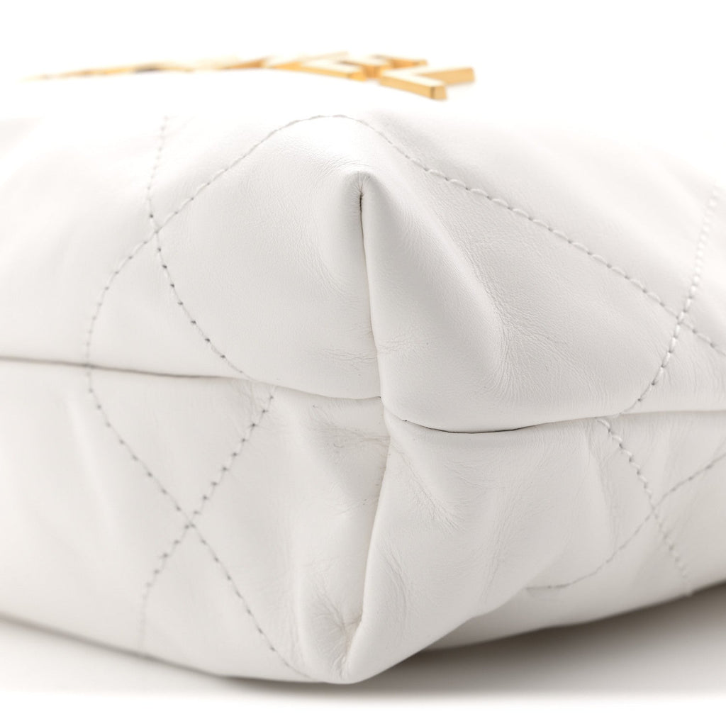 Chanel Shiny Calfskin Quilted Mini Chanel 22 White