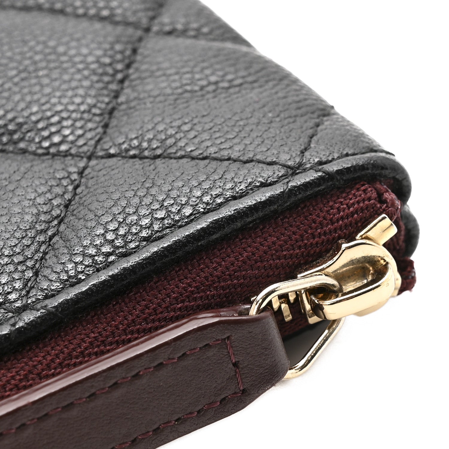 Caviar Quilted Small Cosmetic Case Black
