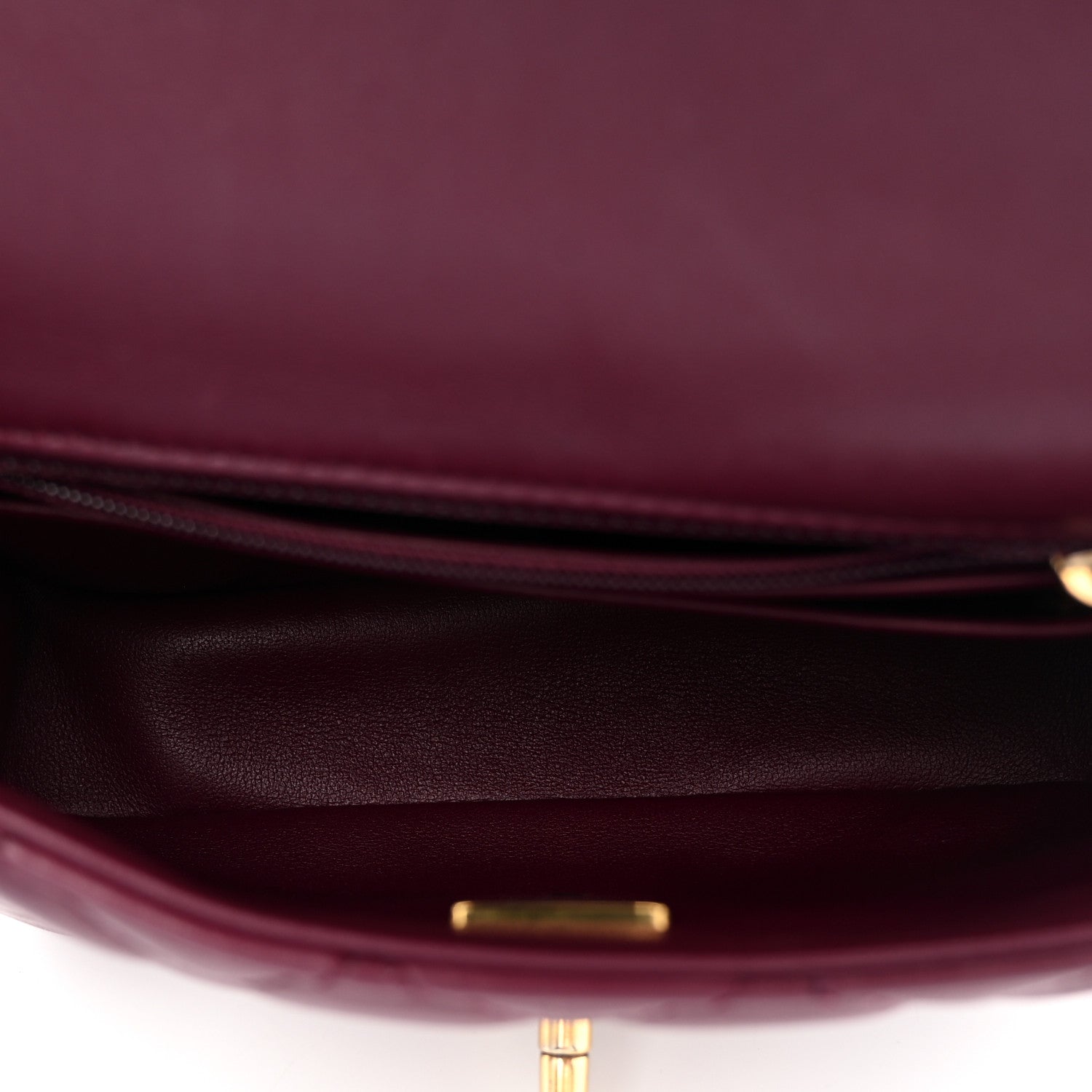 Chanel Lambskin Enamel Quilted Mini Coco Hearts Square Flap Burgundy