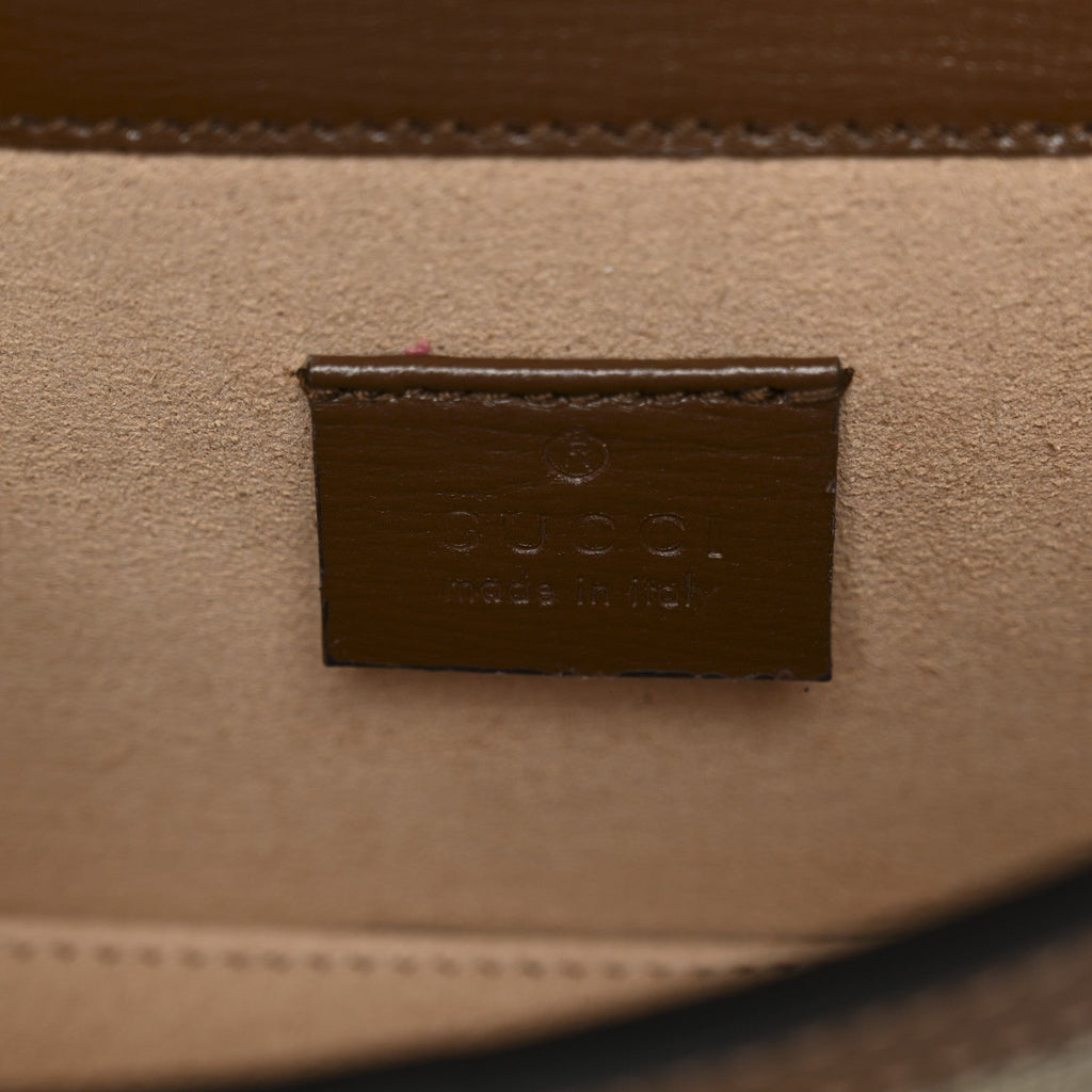 Gucci GG Supreme Monogram Mini Horsebit 1955 Shoulder Bag Beige Brown Sugar