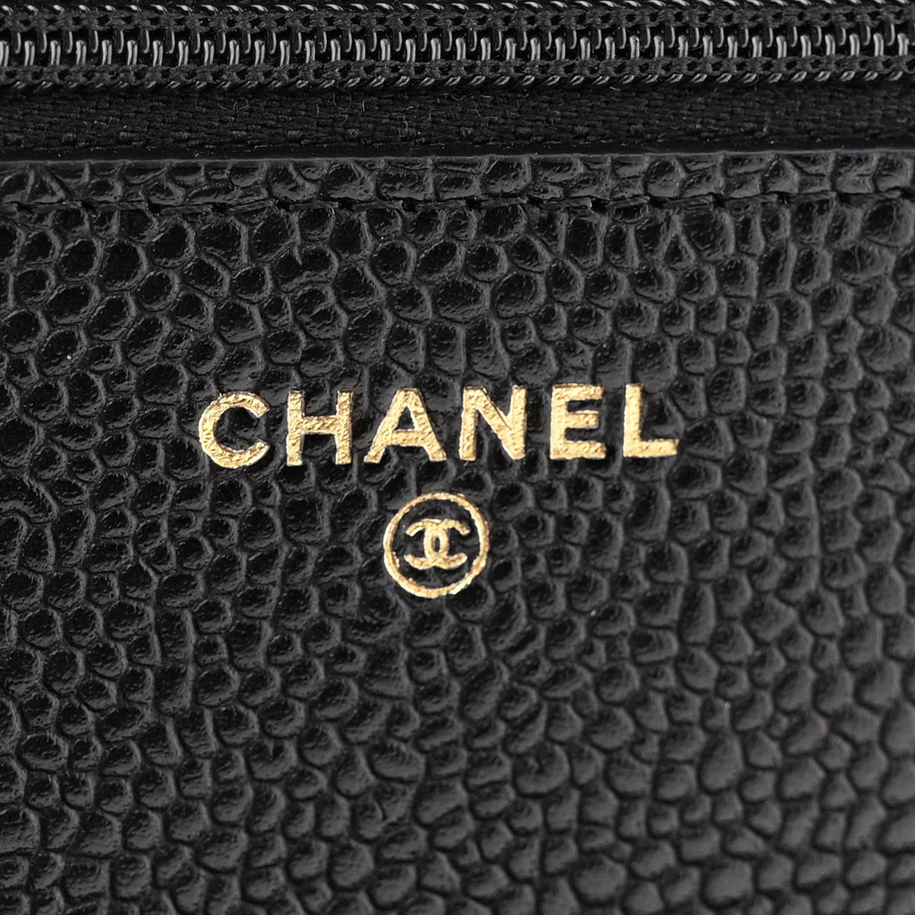 Chanel Caviar Quilted Wallet on Chain WOC Black