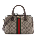 Gucci GG Supreme Monogram Web Small Ophidia Top Handle Bag Beige Ebony