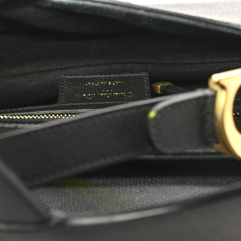 Christian Dior Grained Calfskin Saddle Bag Black