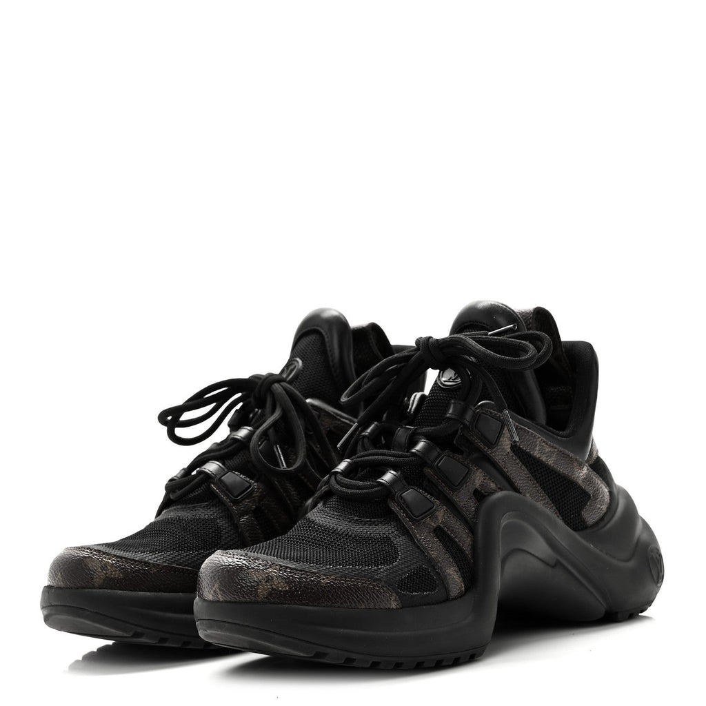 Louis Vuitton Calfskin Patent Monogram LV Archlight Sneakers 38 Black