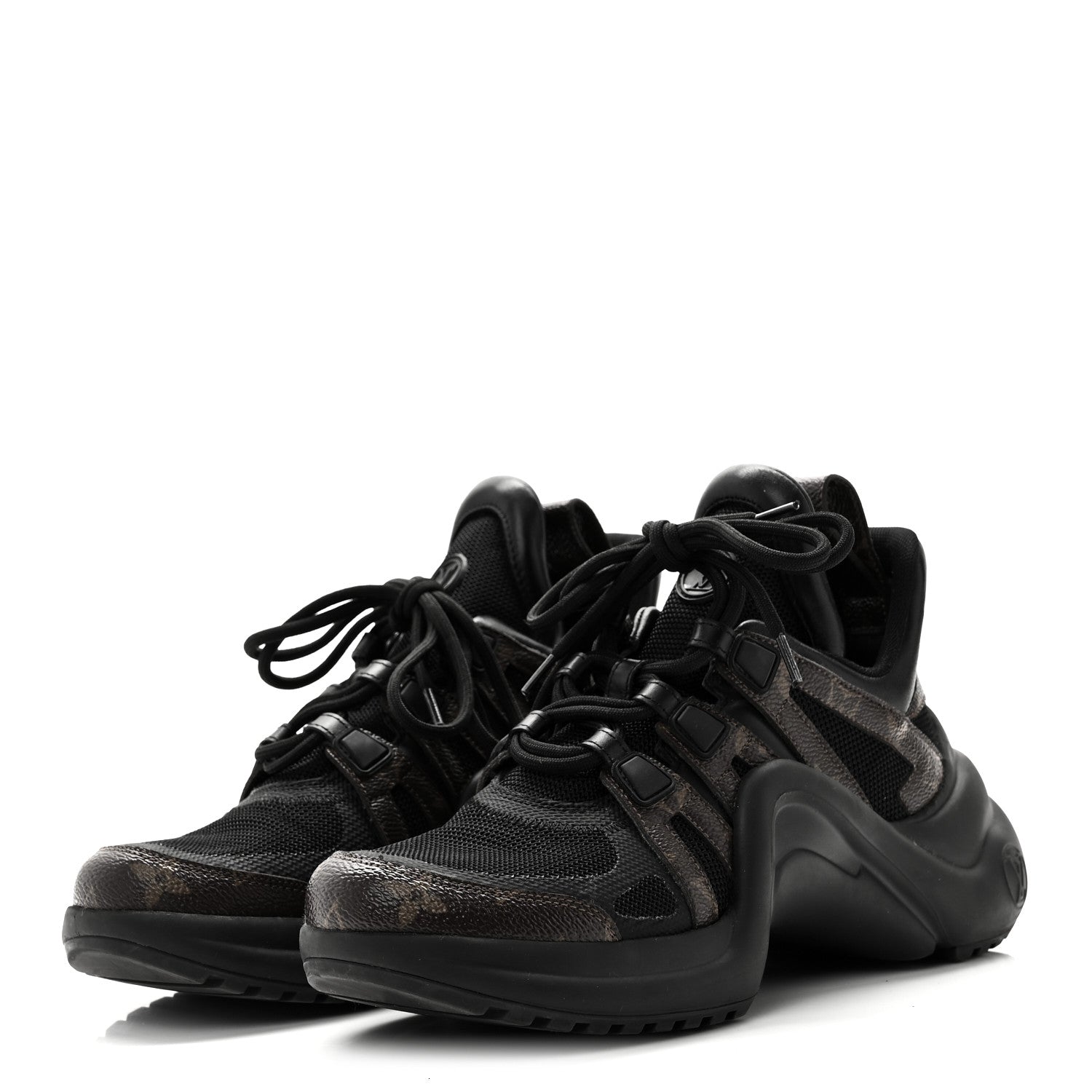 Louis Vuitton Calfskin Patent Monogram LV Archlight Sneakers 38 Black