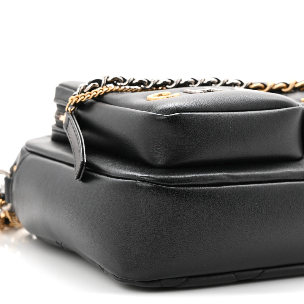 Chanel Calfskin Quilted Small Camera Case Black