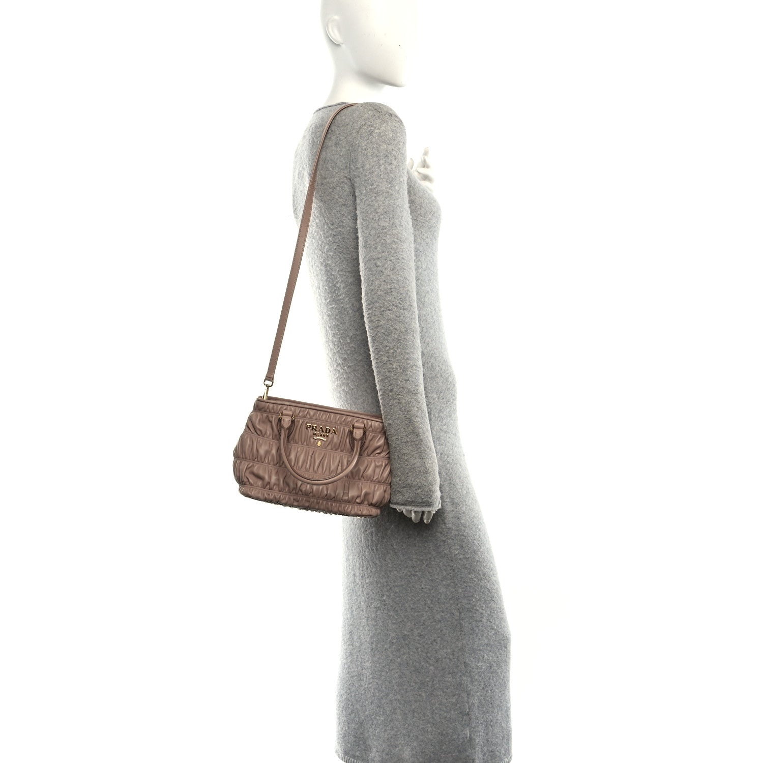 Prada Nappa Gaufre Small Tote Cipria