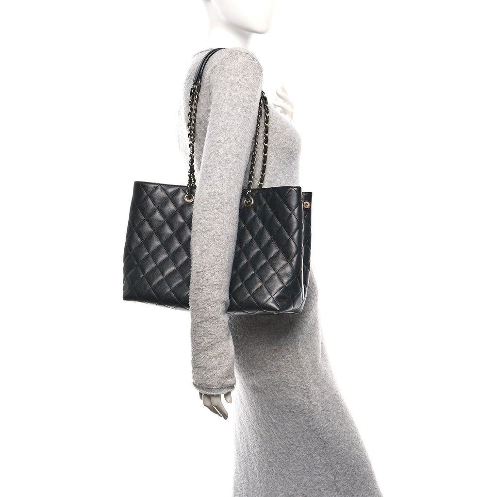 Chanel Caviar Quilted Small Shopping Tote Black