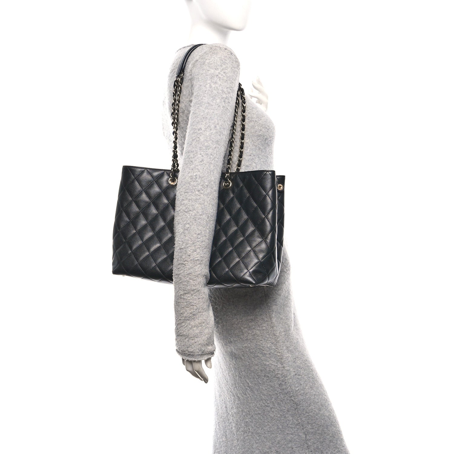 Chanel Caviar Quilted Small Shopping Tote Black