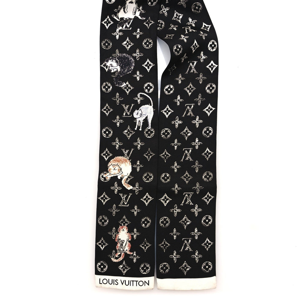 Louis Vuitton Silk Catogram Classic Bandeau Black
