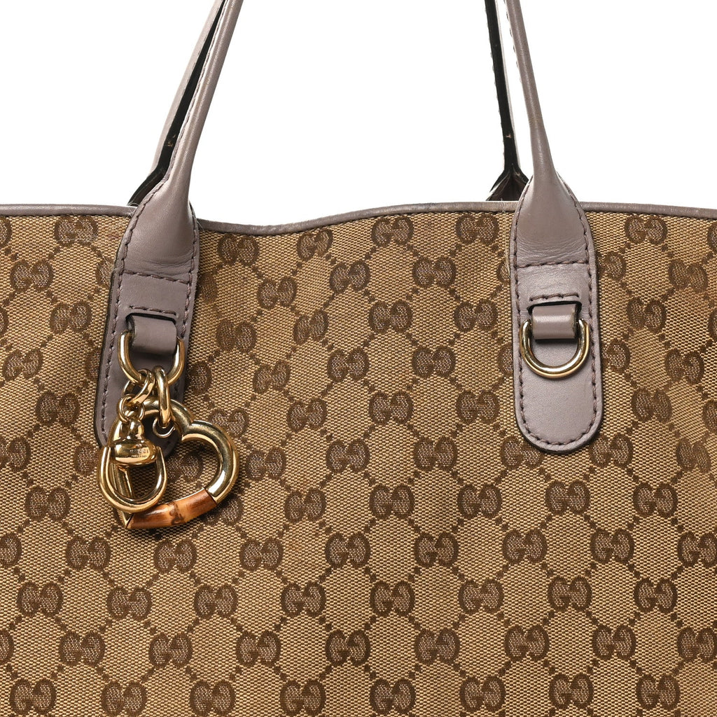Gucci Monogram Large Heart Bit Charm Hobo Purple
