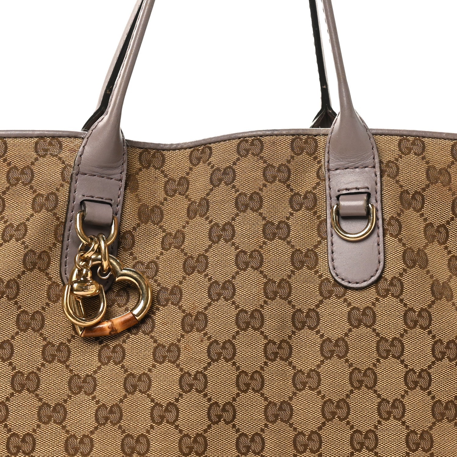 Gucci Monogram Large Heart Bit Charm Hobo Purple
