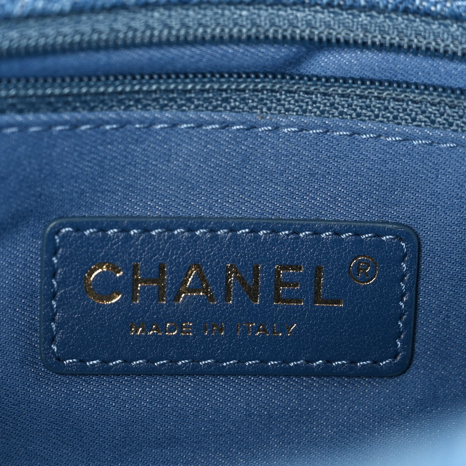 Chanel Denim Quilted Denim Large Mood Flap Blue Multicolor