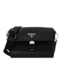 Prada Re-Nylon Saffiano Triangle Shoulder Bag Black