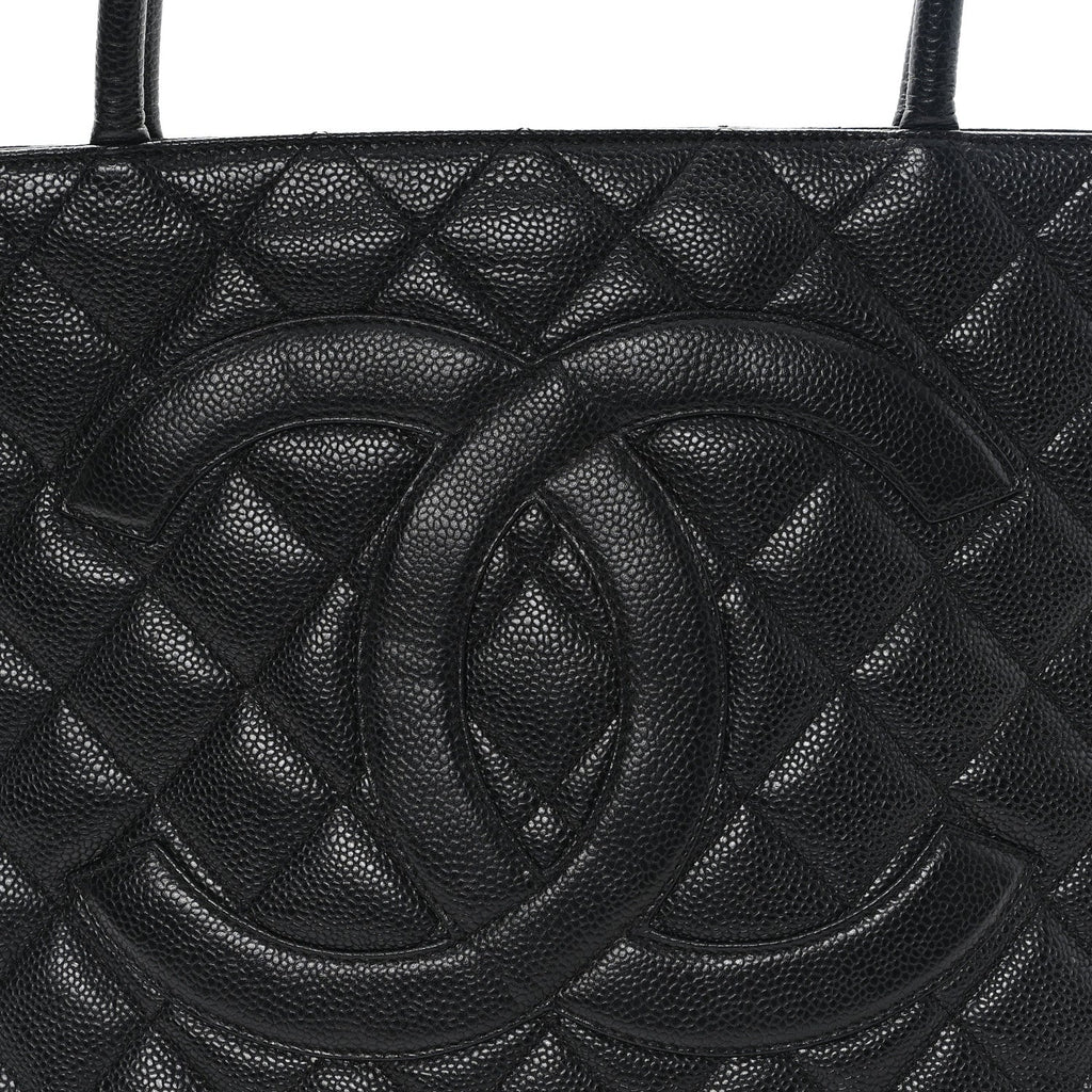 Chanel Caviar Quilted Medallion Tote Black