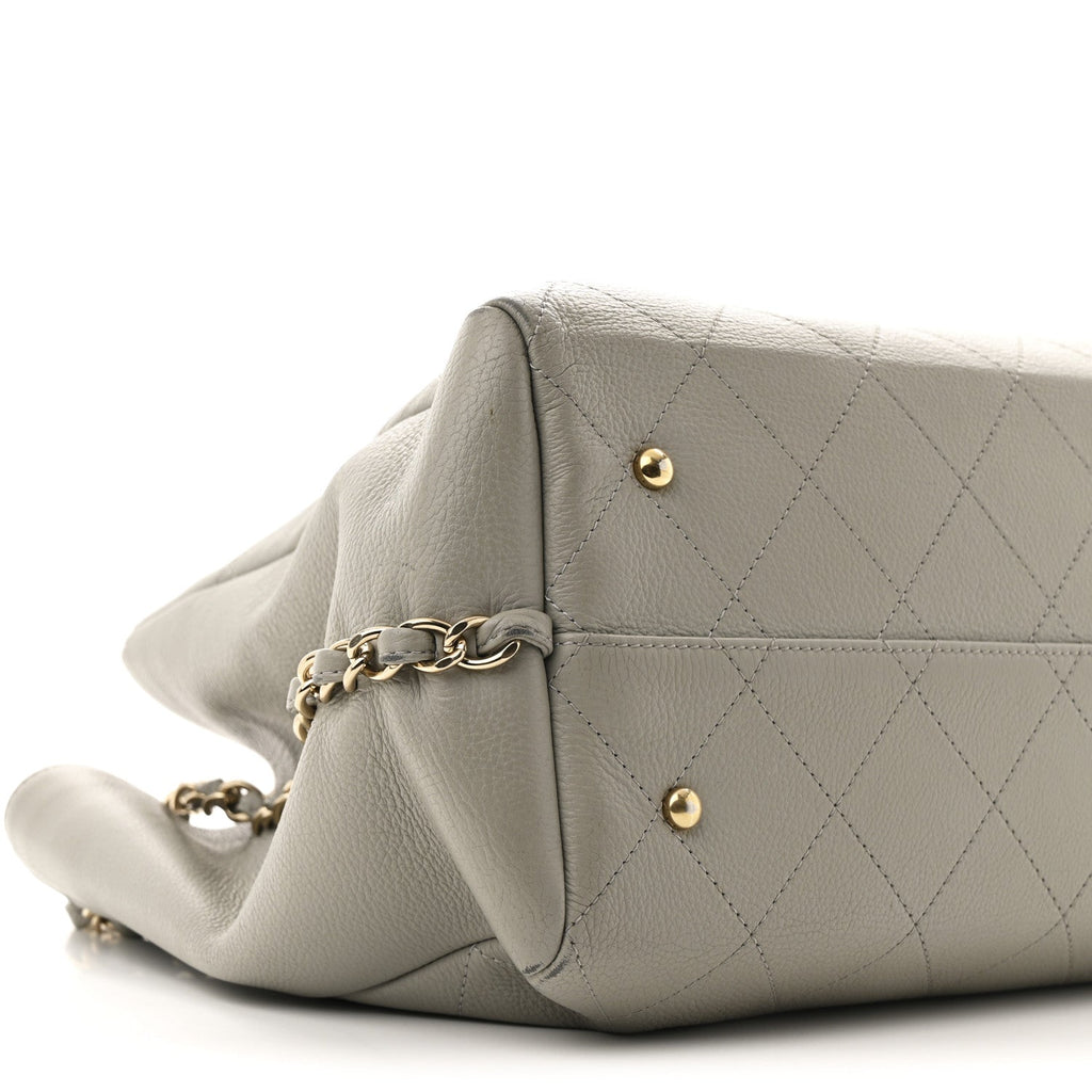 Chanel Bullskin Stitched Large Shopping Bag Grey