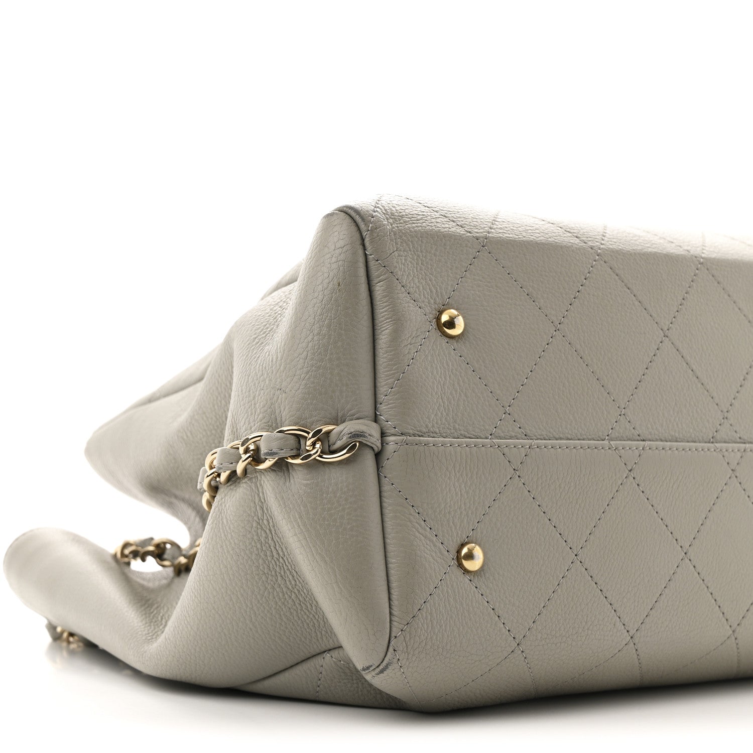 Chanel Bullskin Stitched Large Shopping Bag Grey