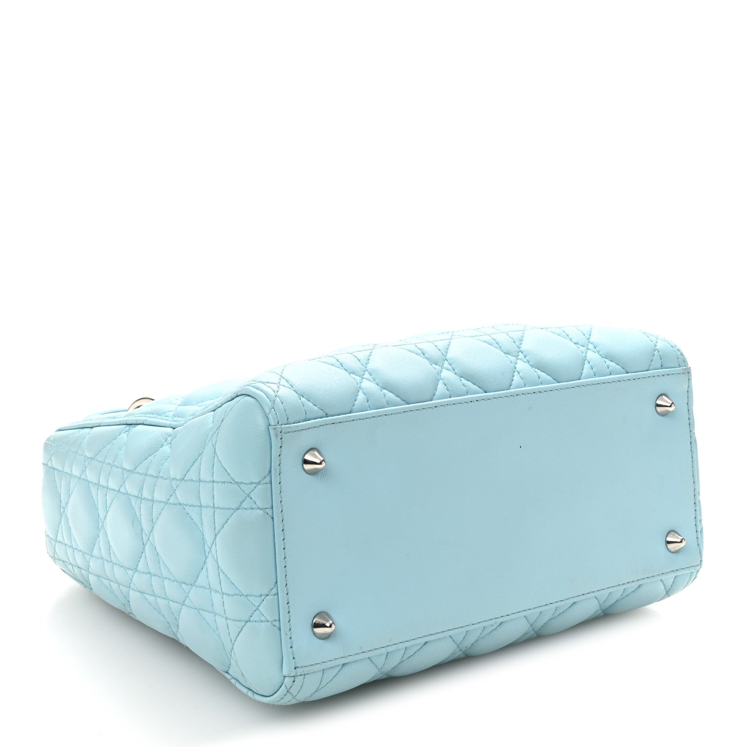 Christian Dior Lambskin Cannage Medium Lady Dior Light Blue