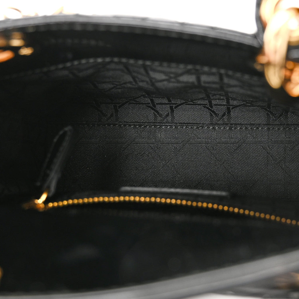 Christian Dior Patent Cannage Mini Lady Dior Black